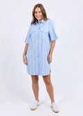 Holiday Shirt Dress ~ Blue