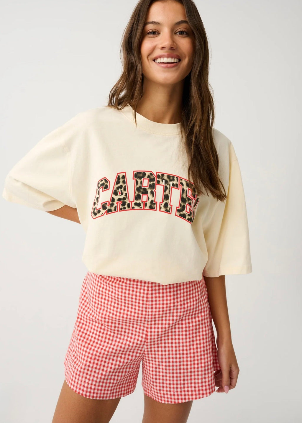 Jeana Tee ~ Buttermilk Leopard