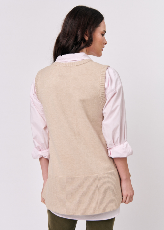 Chip Knit Vest ~ Natural