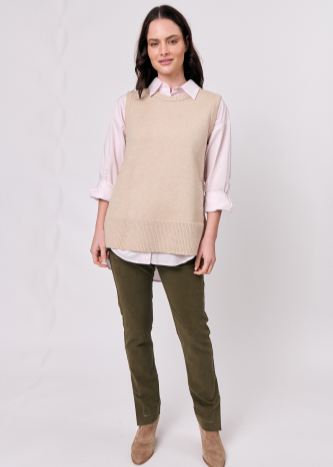 Chip Knit Vest ~ Natural