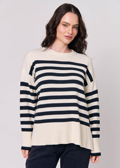 Breton Jumper ~ Cream/Navy Stripe