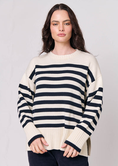 Breton Jumper ~ Cream/Navy Stripe