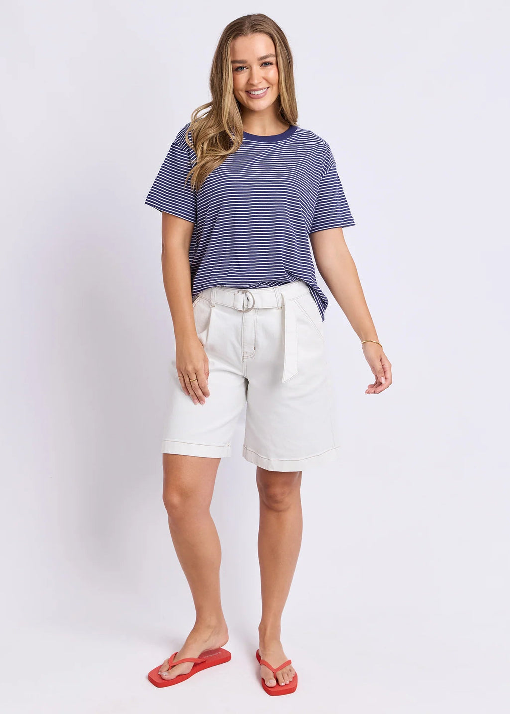 Hutch Stripe Tee ~ Navy and White
