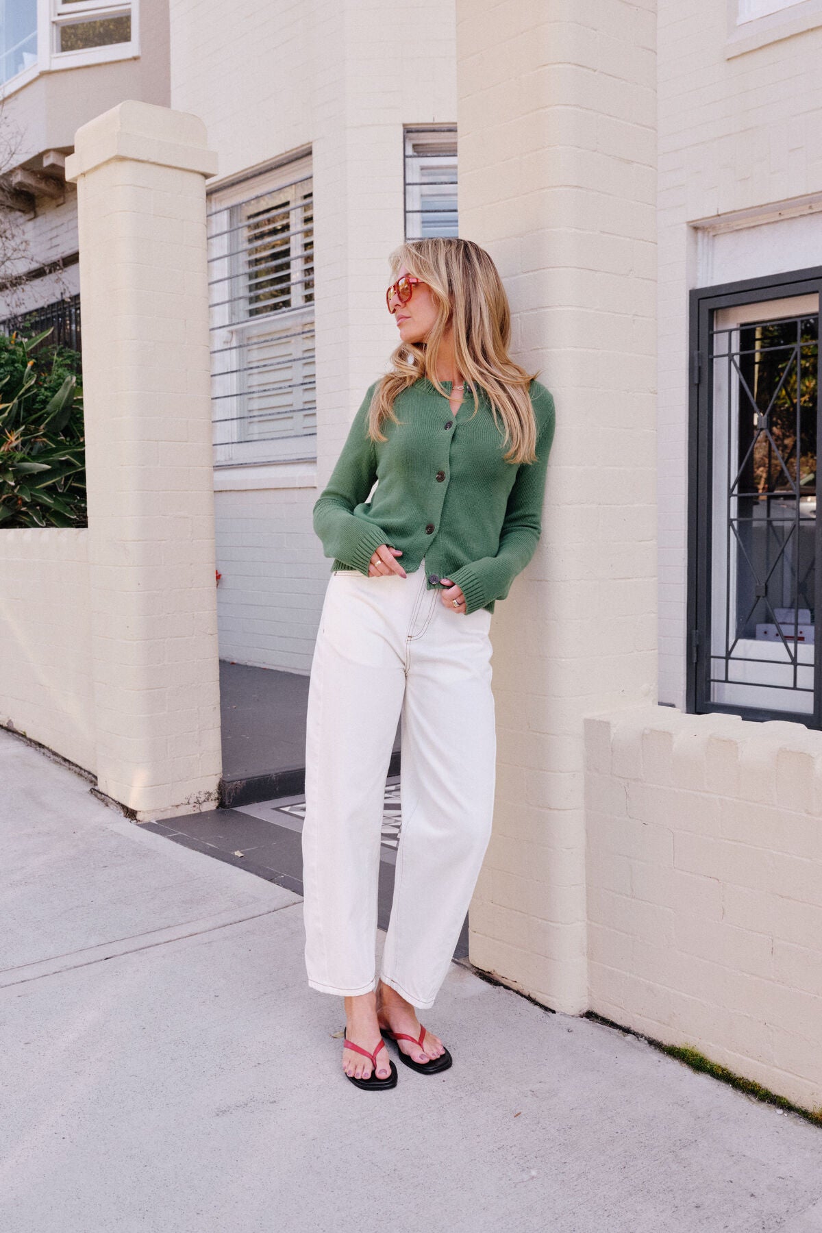 Nelly Long  Sleeve Knit Cardi ~ Basil