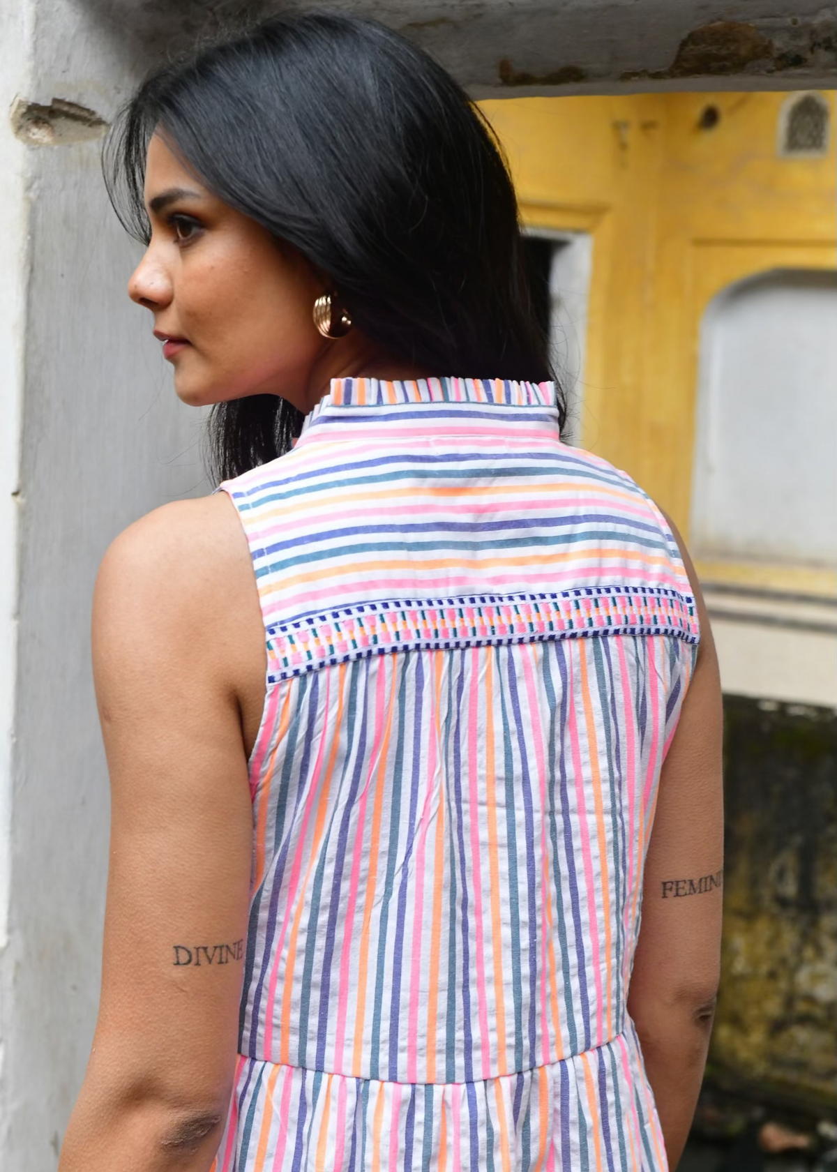 Sunset Sun Dress ~ Multi Stripe