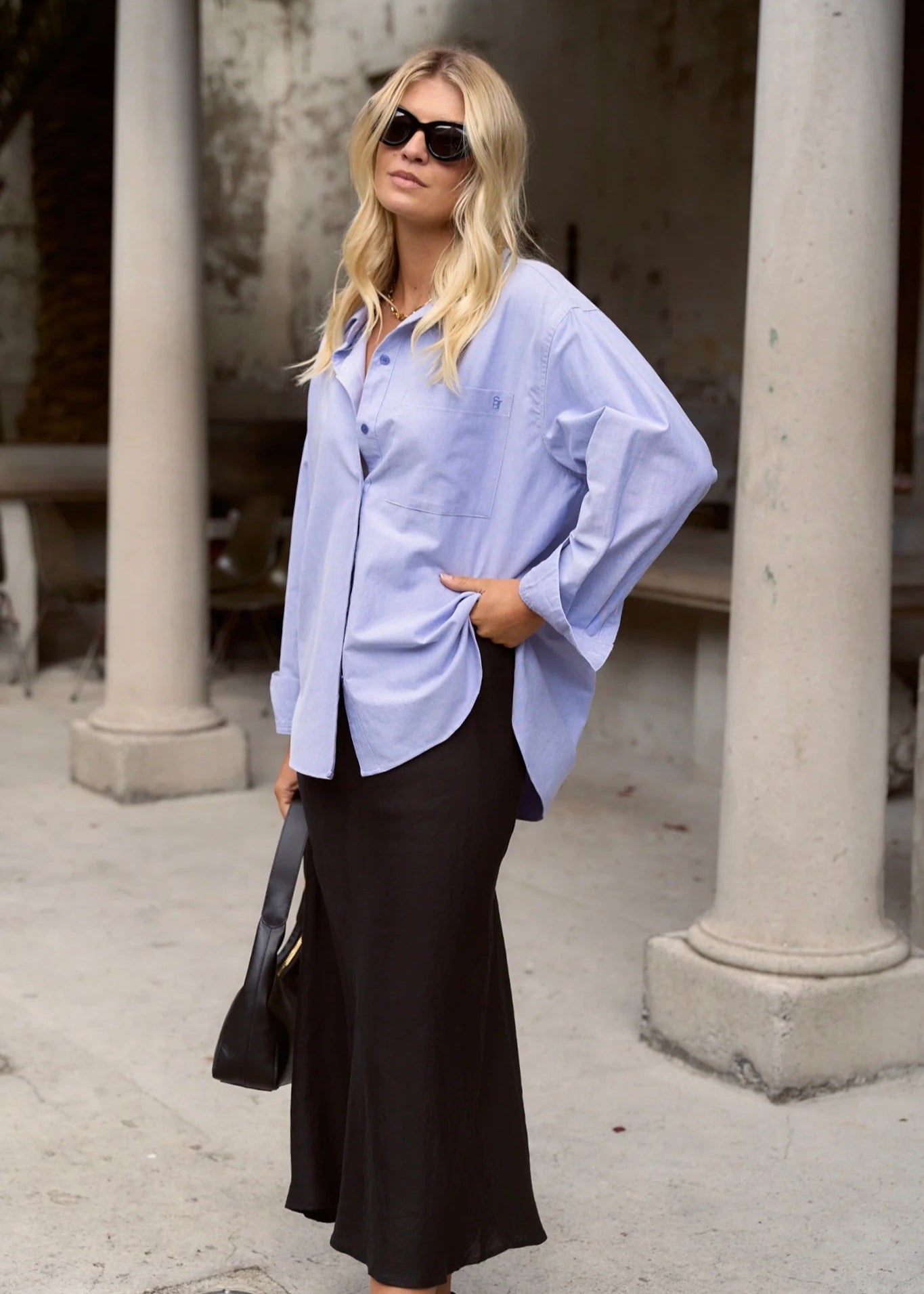 Signature Oxford Oversized Shirt ~ Blue