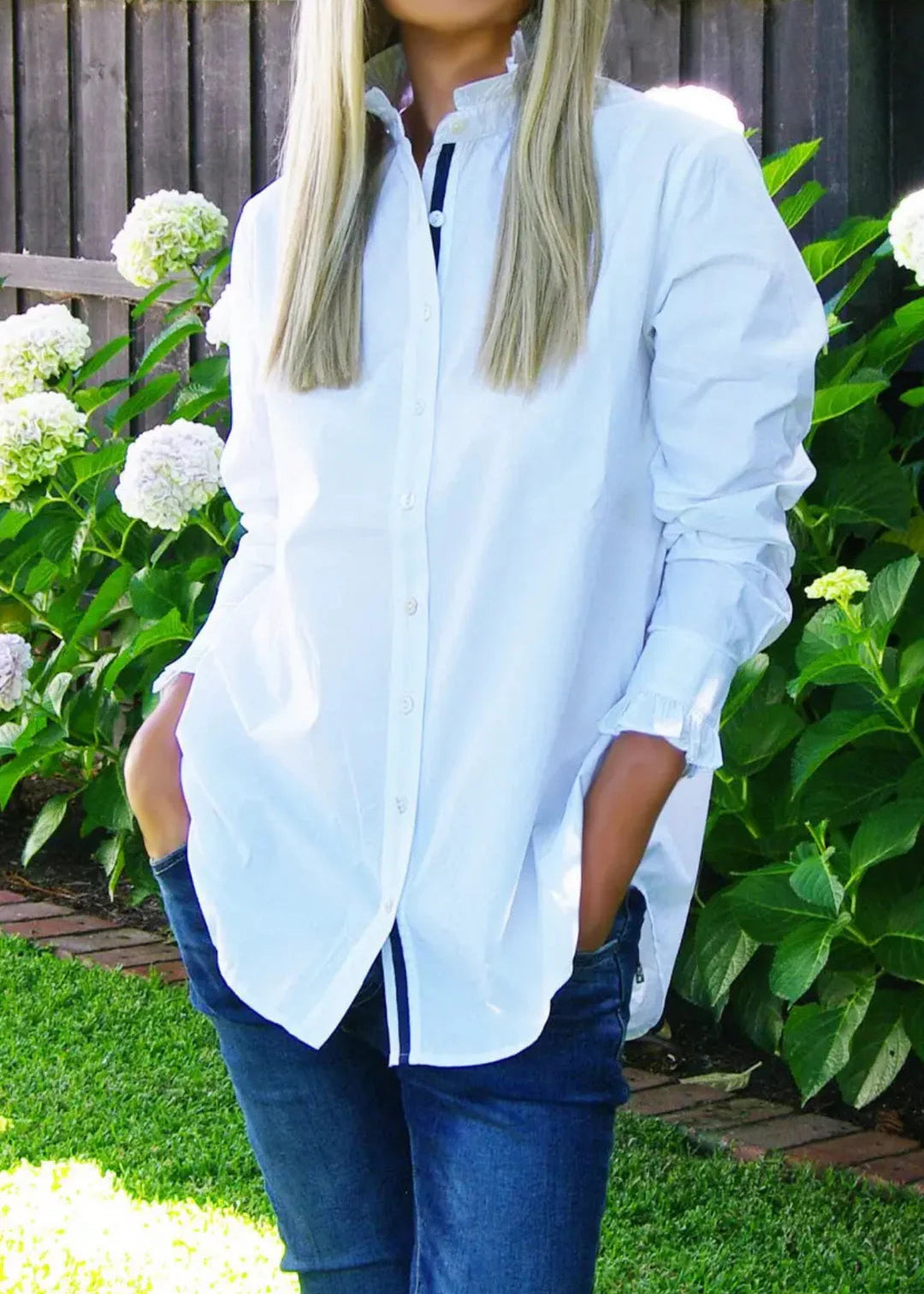 Maple Cotton Poplin Shirt ~ White