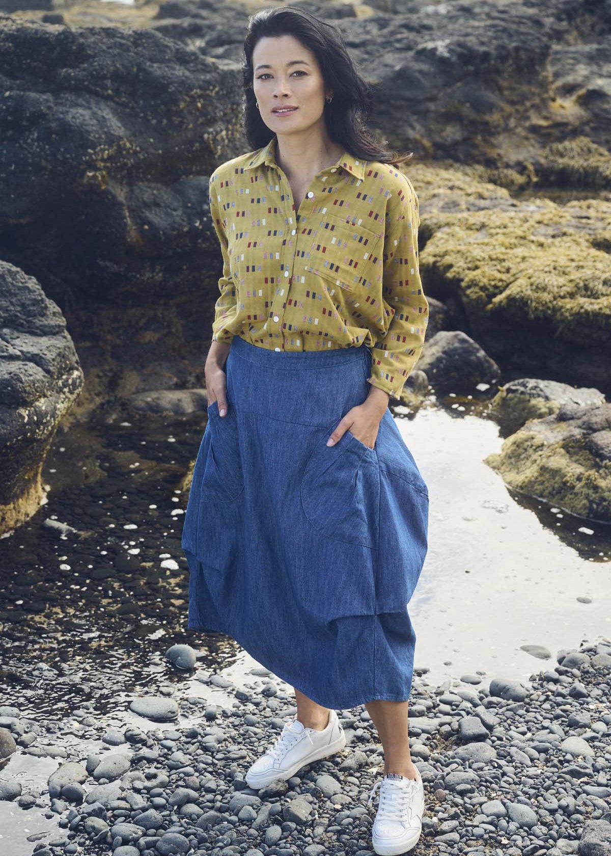 Milwaukee Denim Skirt ~ Denim ~ Mid Wash