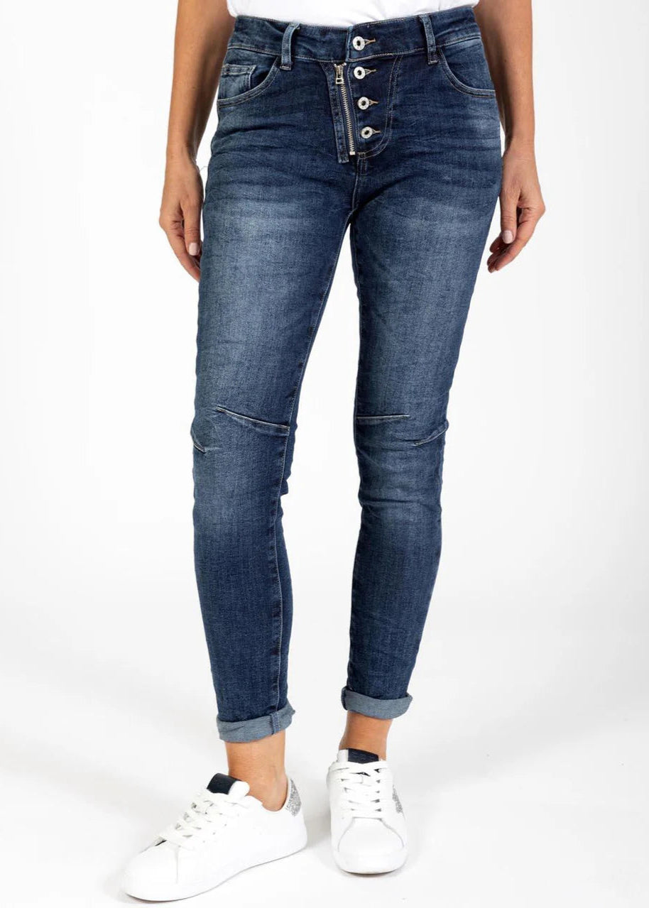 Classic Button Jean ~ Dark Denim