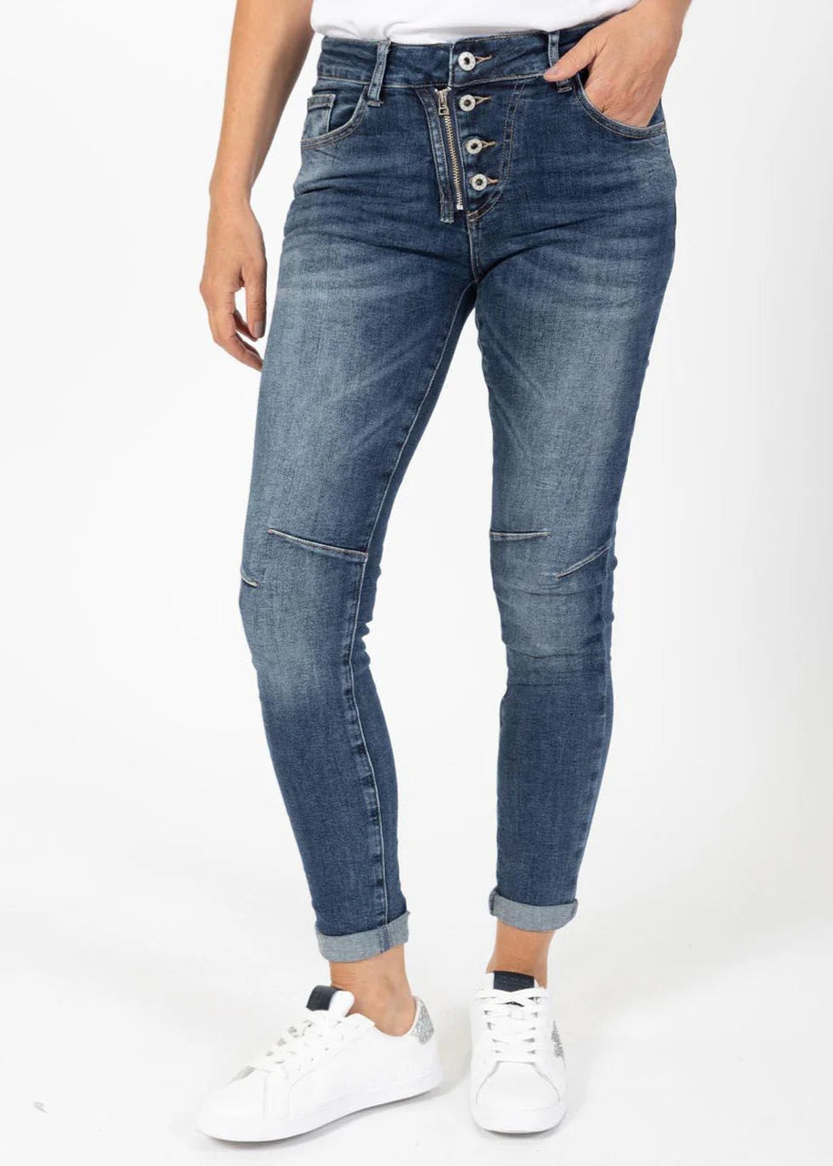 Classic Button Jean ~ Dark Denim