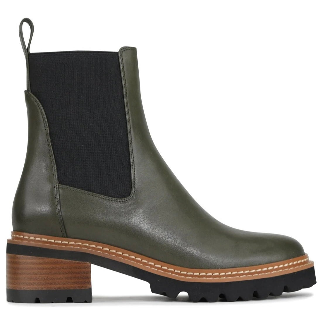 Linear Ankle Boot ~ Dark Olive
