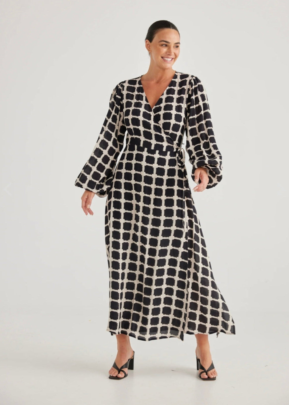 Demi Wrap Dress ~ Black/White