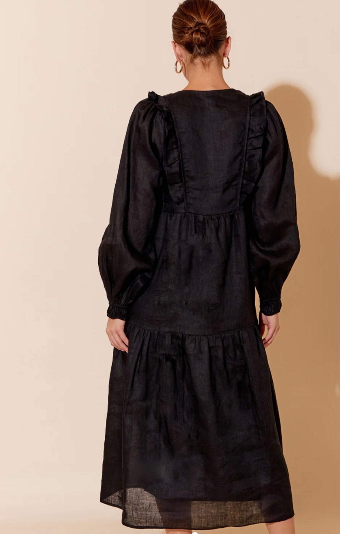Polly Linen Dress ~ Black