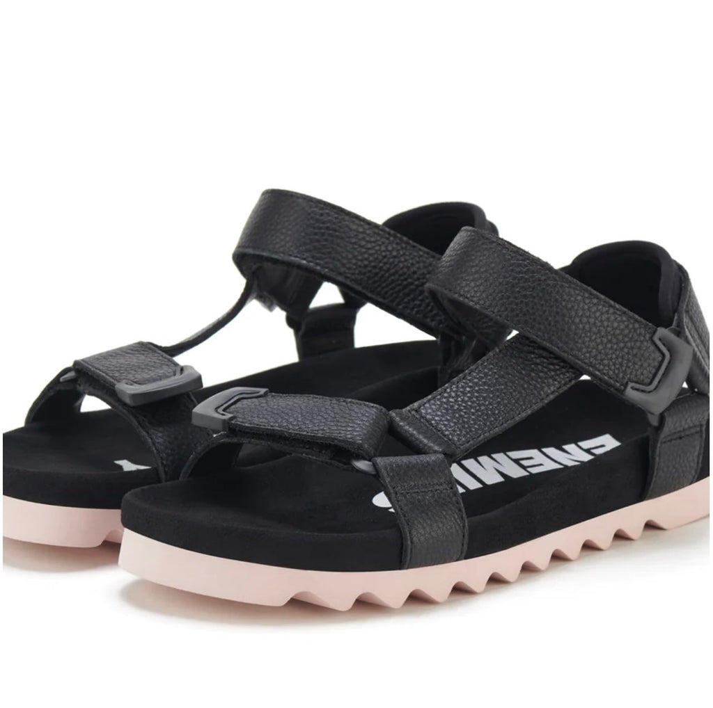 Tooth Wedge Sandal ~ Black/Pink