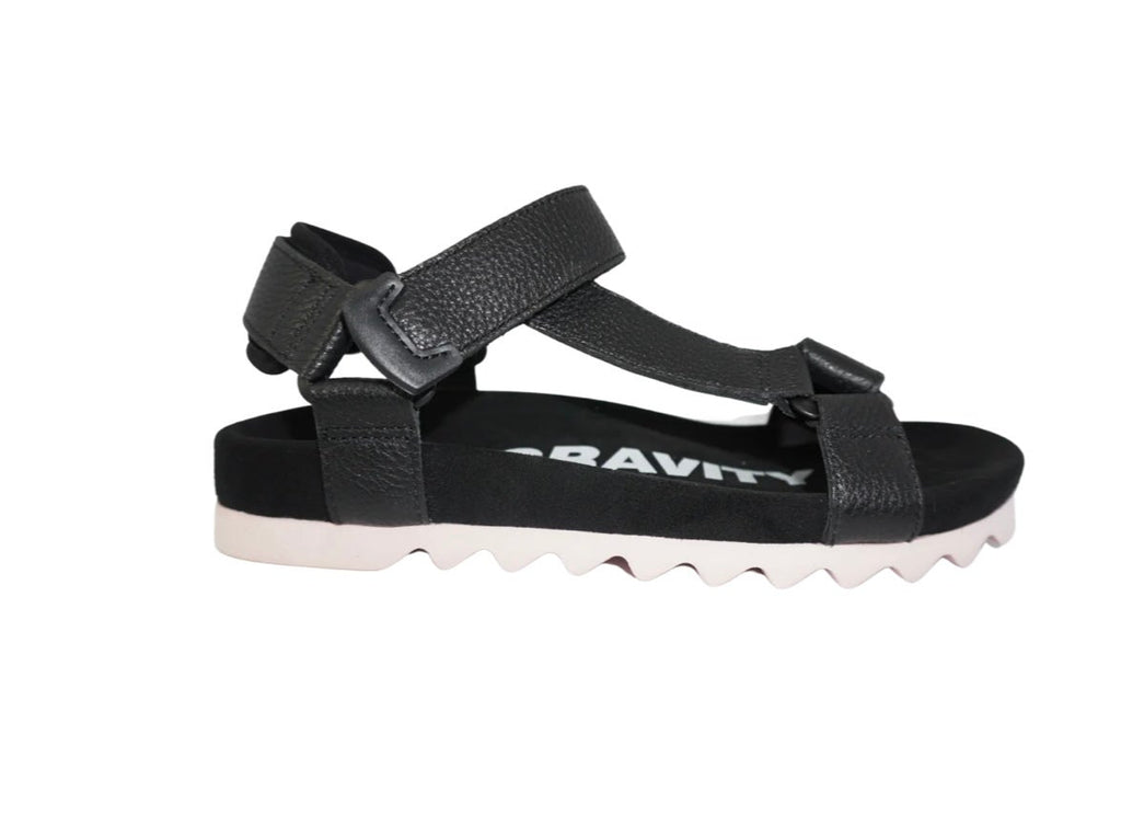 Tooth Wedge Sandal ~ Black/Pink