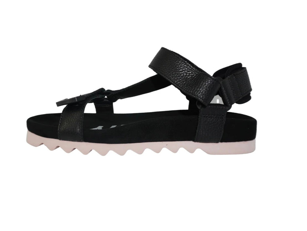Tooth Wedge Sandal ~ Black/Pink
