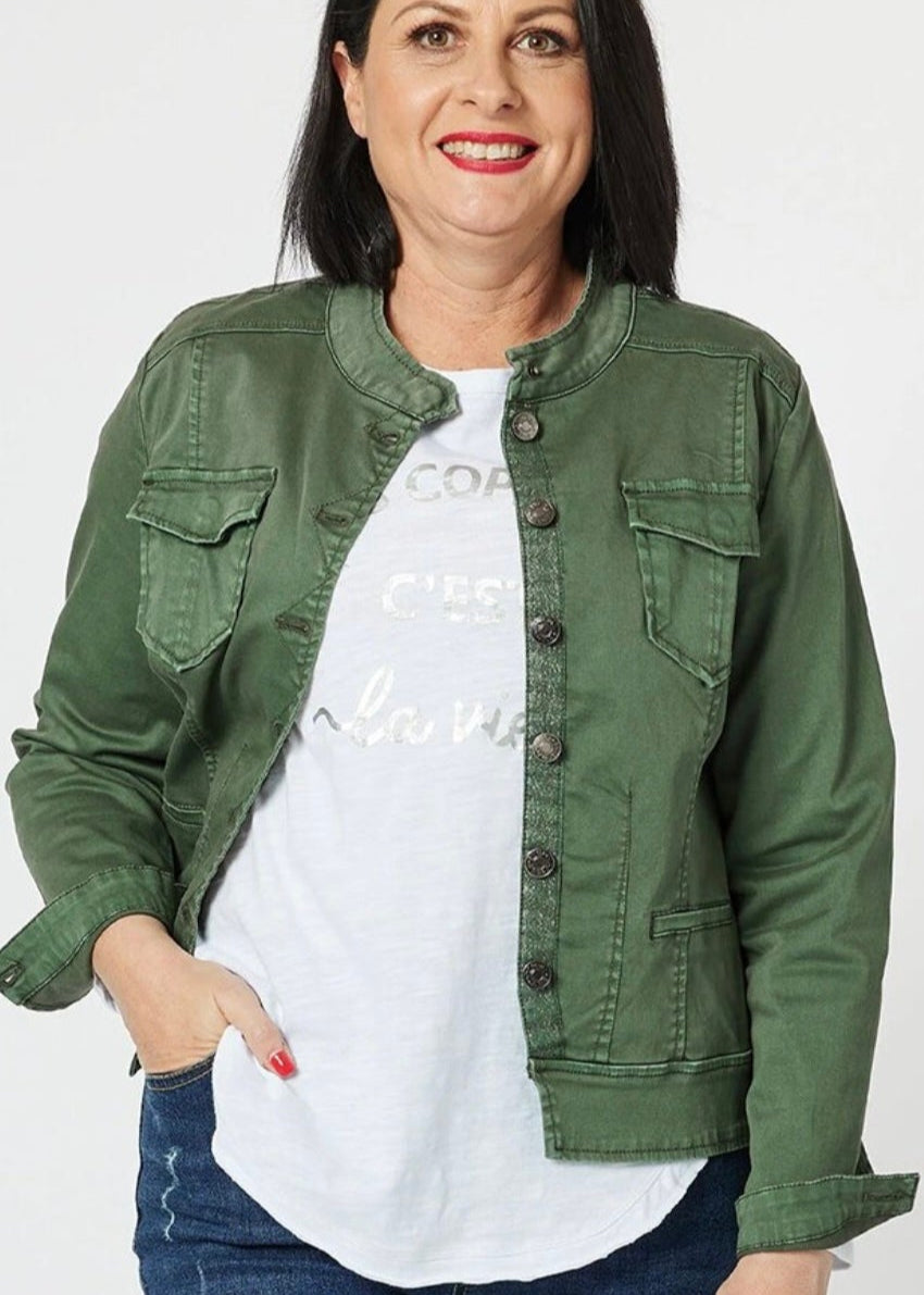 Maggie Denim Jacket ~ Khaki