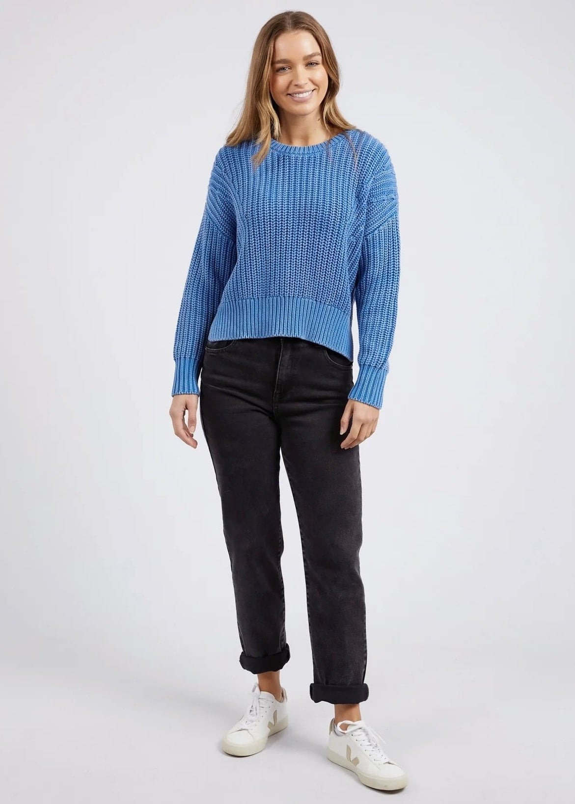 Winnie Knit Crew ~ Duke Blue