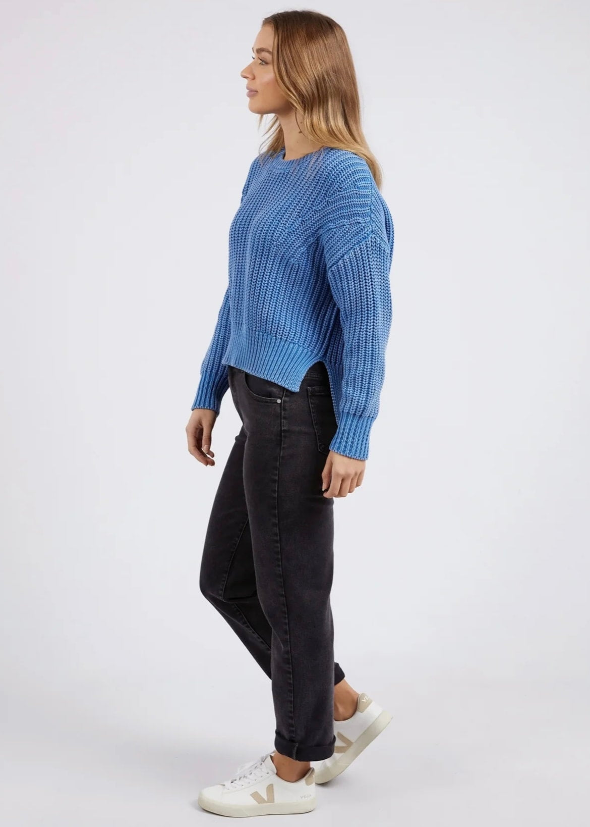 Winnie Knit Crew ~ Duke Blue