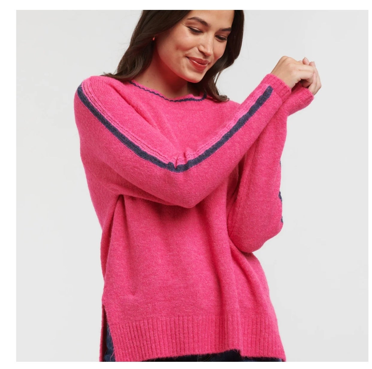 Racer Round Neck ~ Fuxia