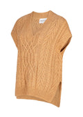 Sleeveless Cable Vest ~ Caramel