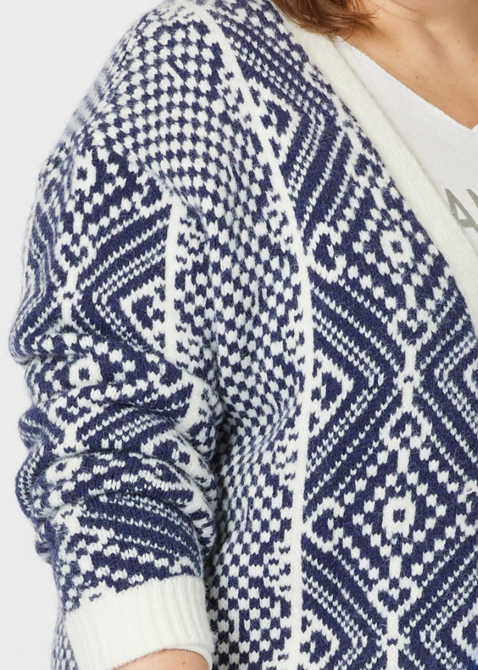 Nikki Cardigan ~ Navy/White