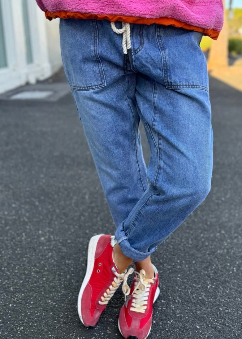 Stonewash Track Jean ~ Denim