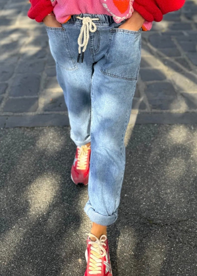 Stonewash Track Jean ~ Denim