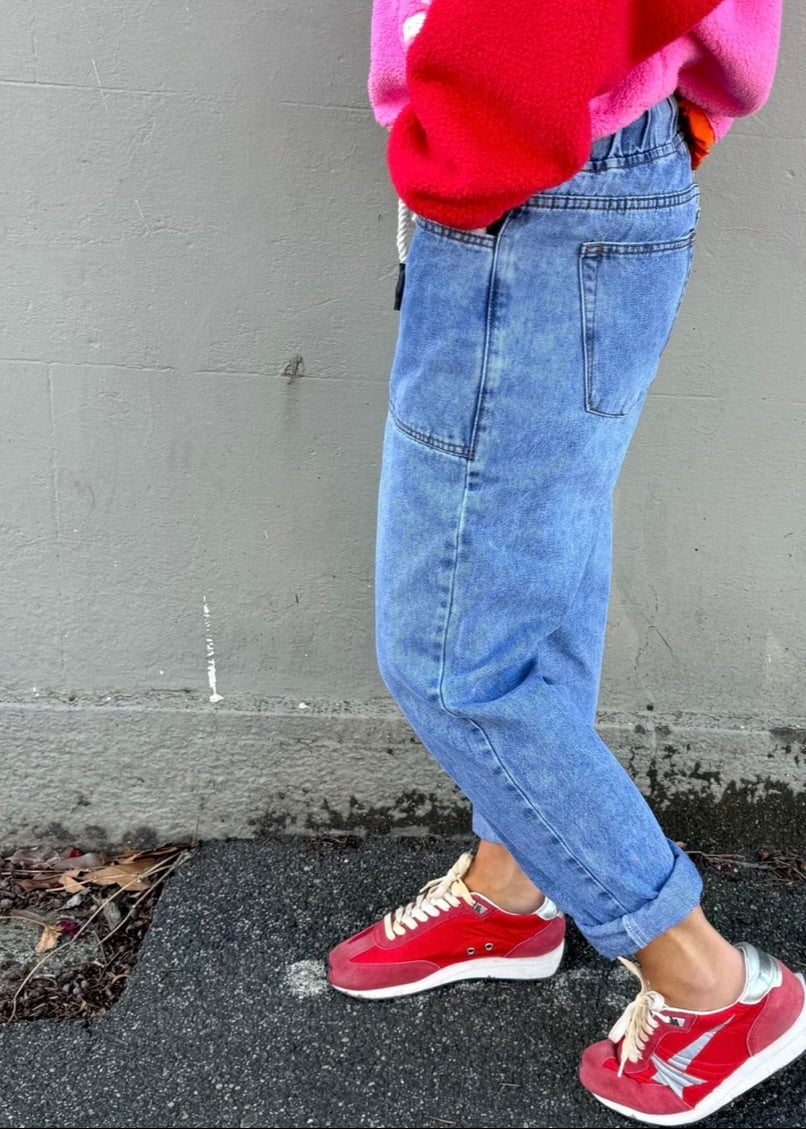 Stonewash Track Jean ~ Denim