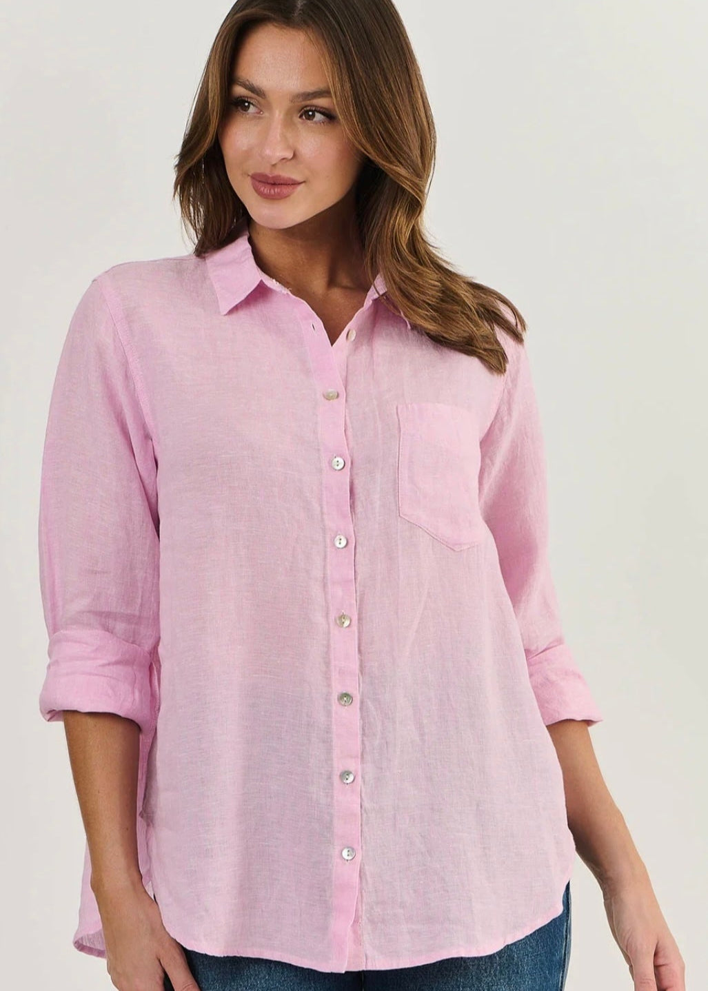 Boyfriend Linen Shirt ~ Pastel
