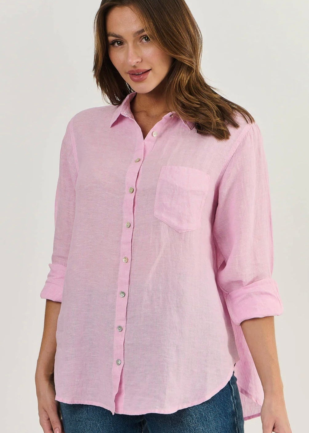 Boyfriend Linen Shirt ~ Pastel