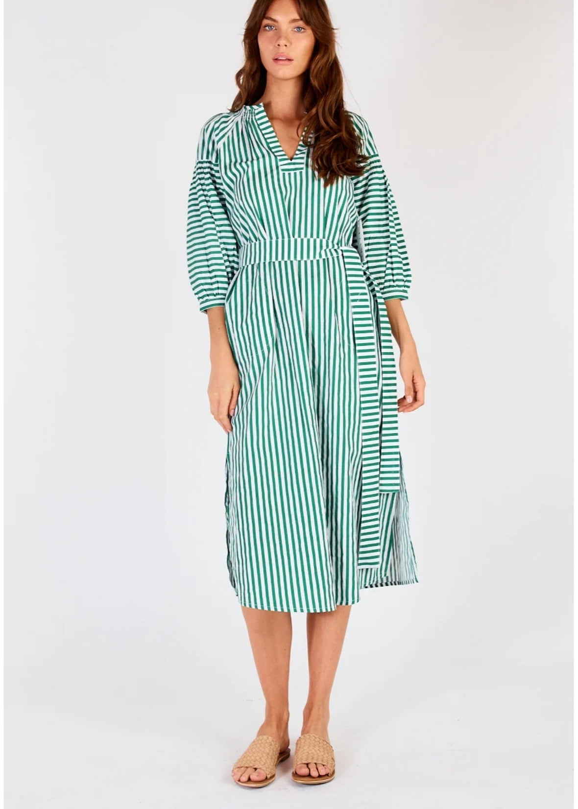 Sakanto Kaftan ~ Green Stripe