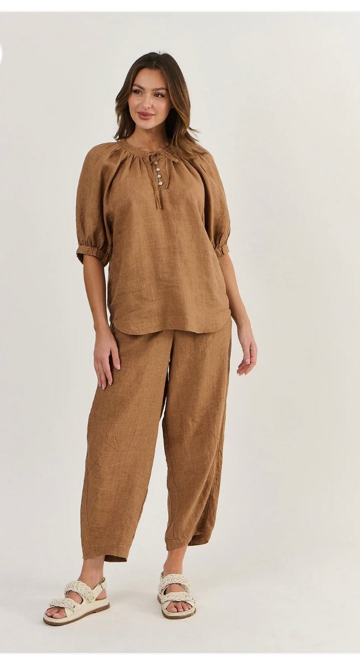 Gathered Top ~ Gingerbread