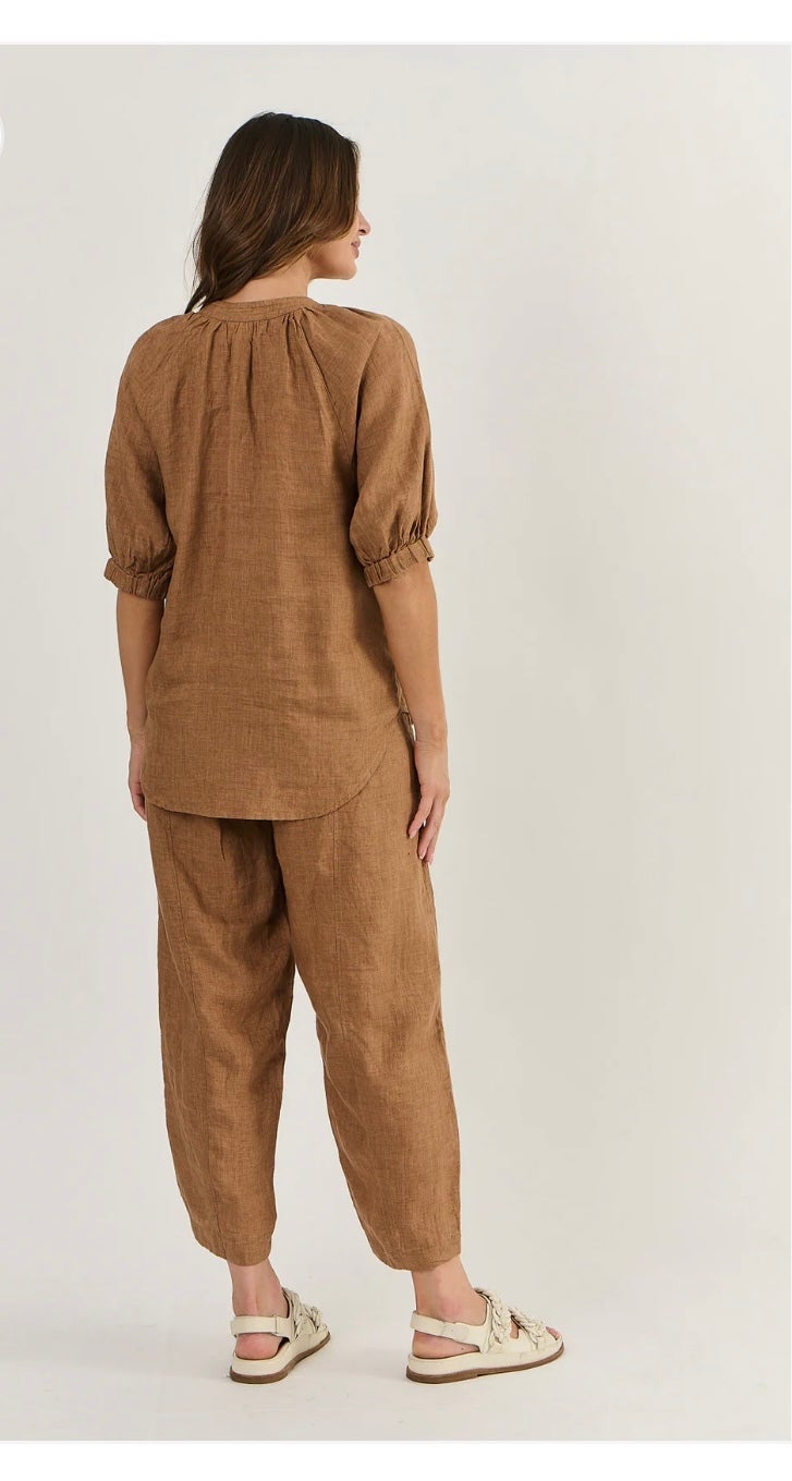 Gathered Top ~ Gingerbread