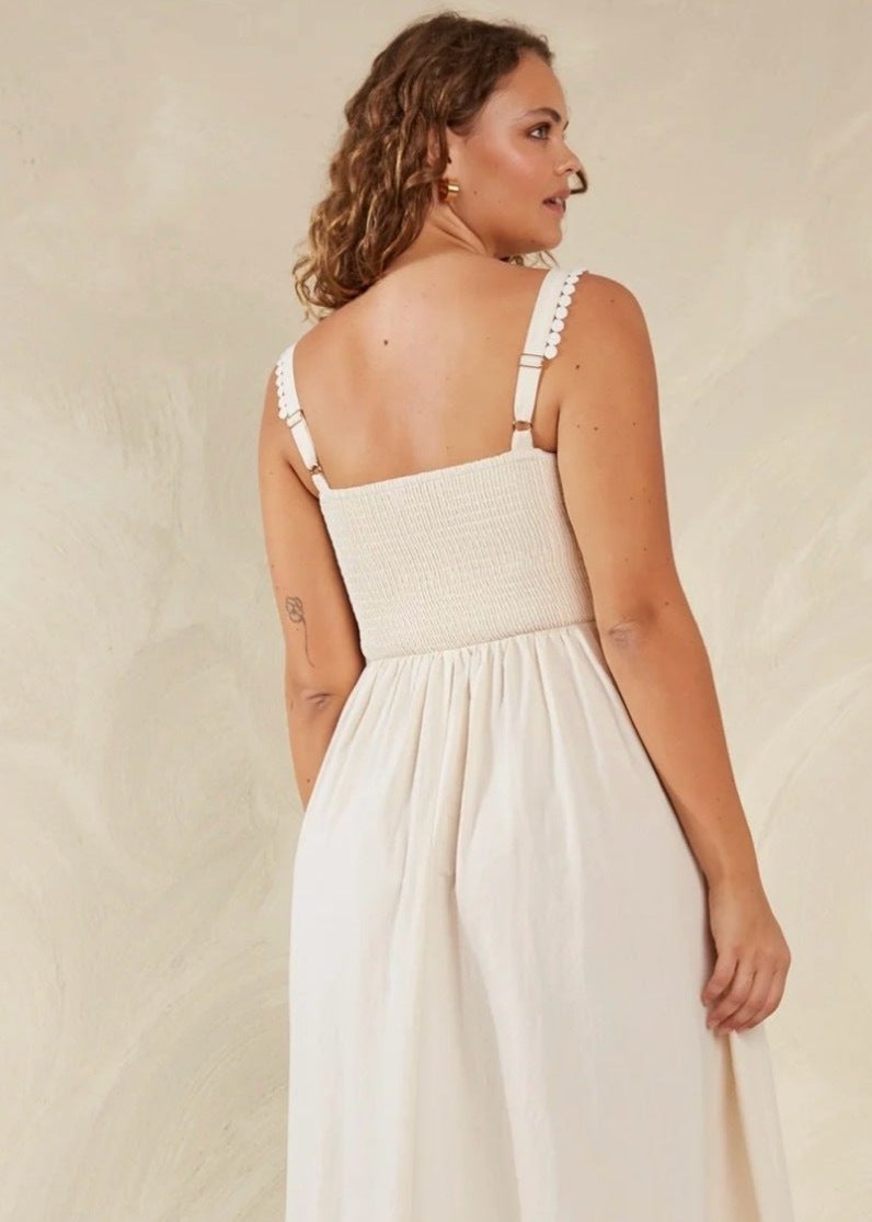 Adelfia Shirred Dress ~ Cannoli