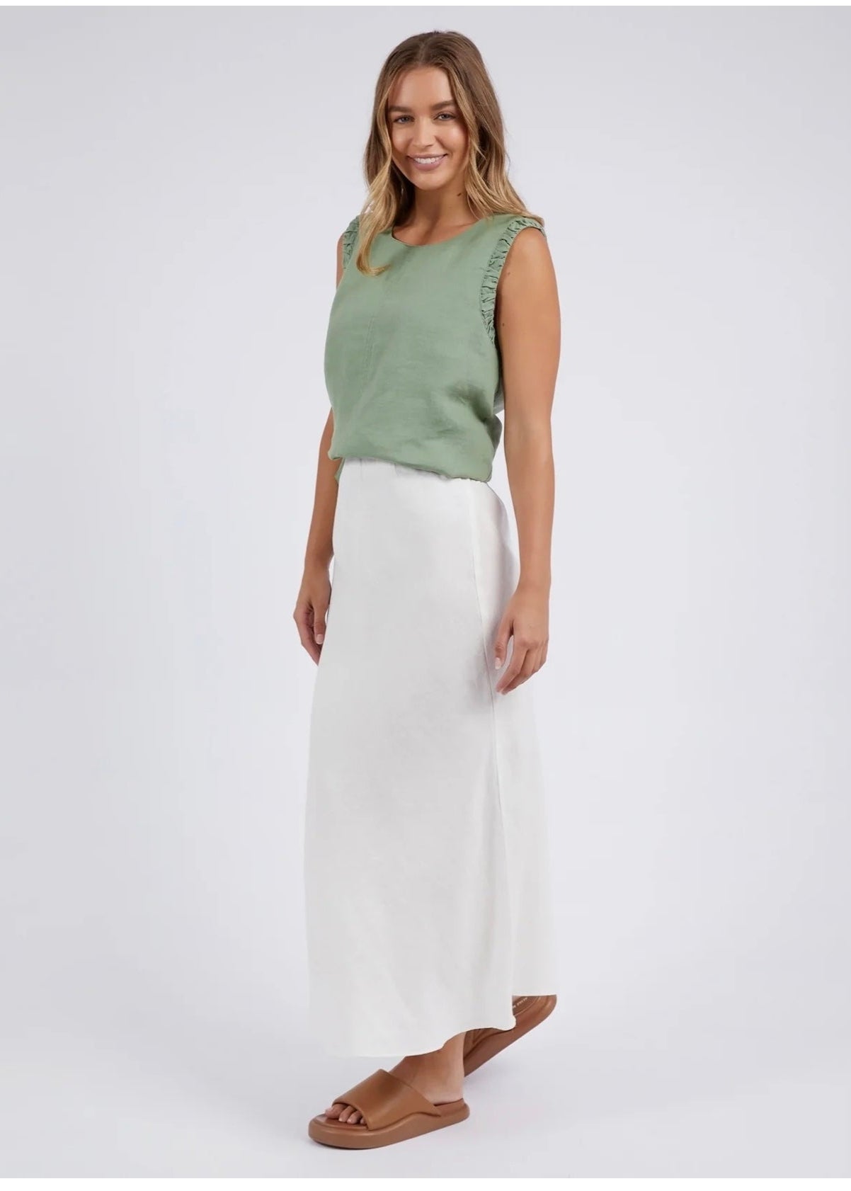 Lyon Slip Skirt ~ Vintage White