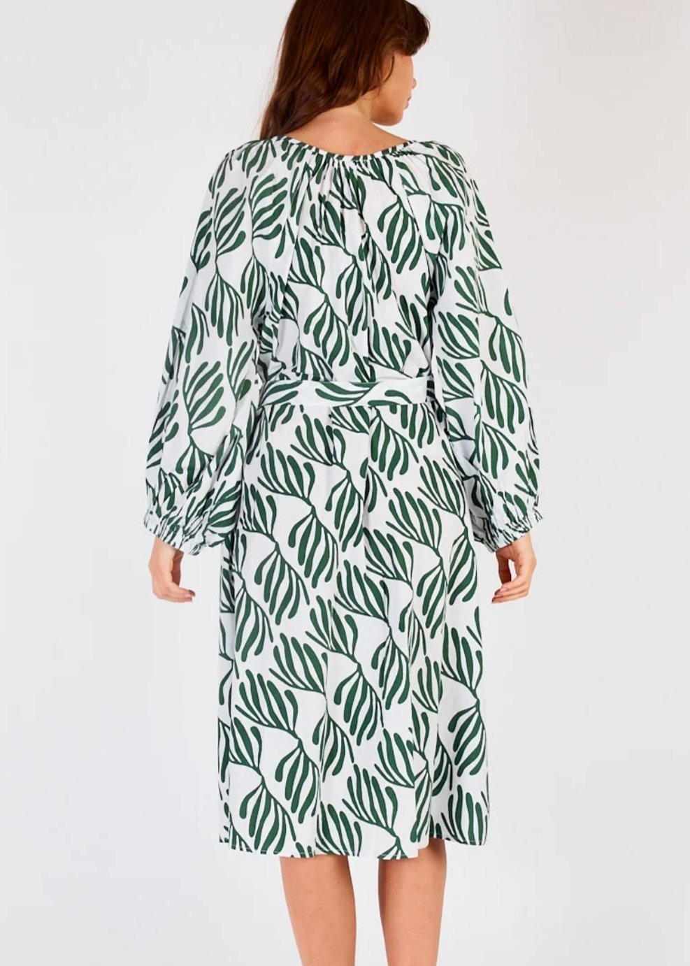 Sakanto LS Button Dress ~ Verde