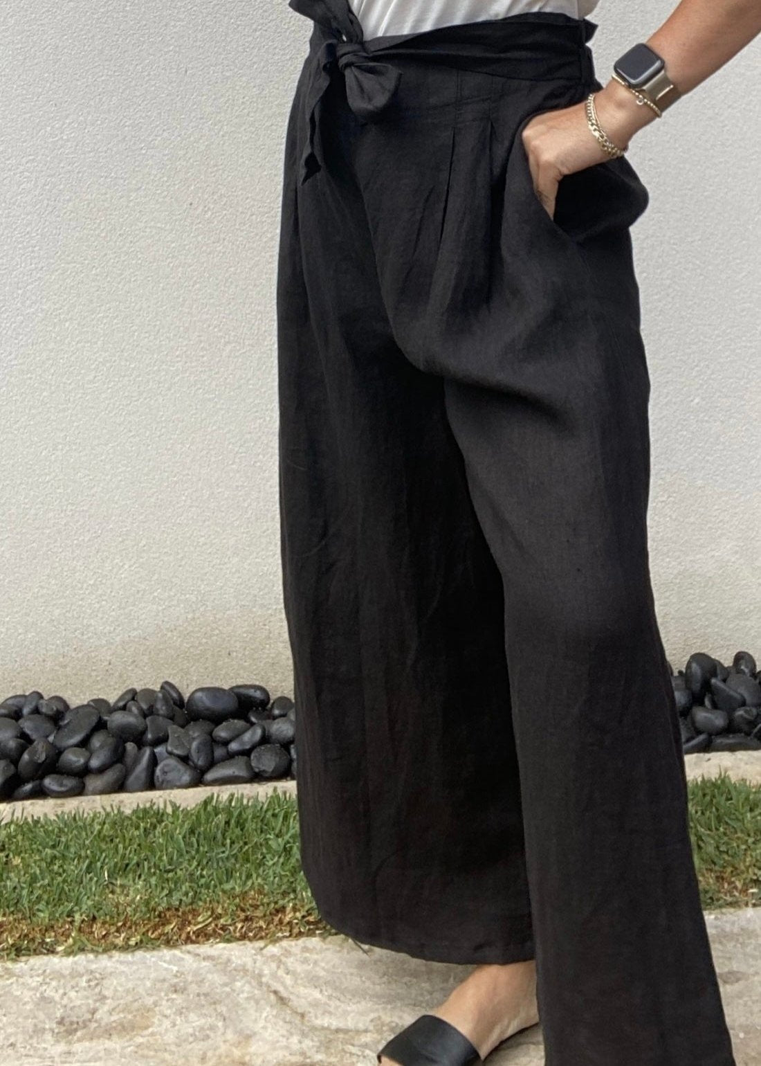 Mare Linen Culottes ~ Black