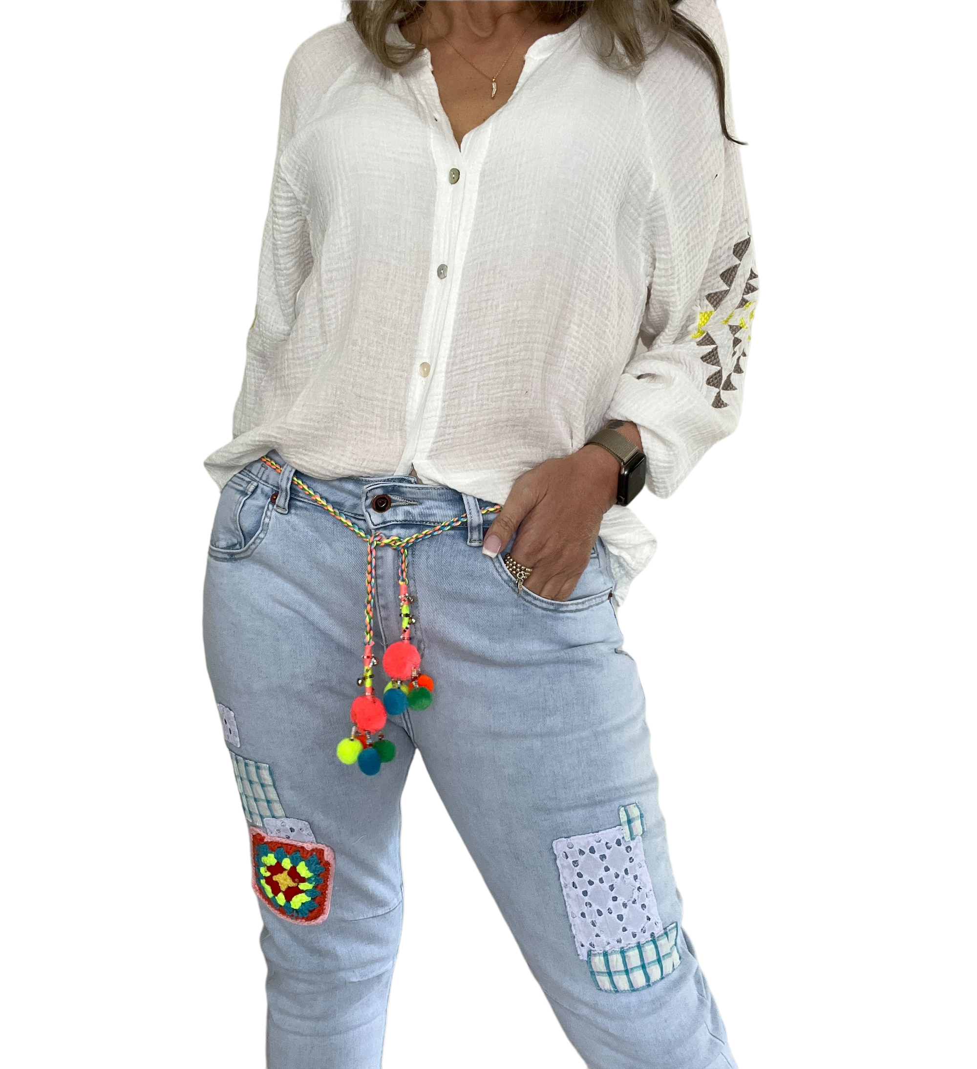 Romanzo ~ Patch Pom Denim