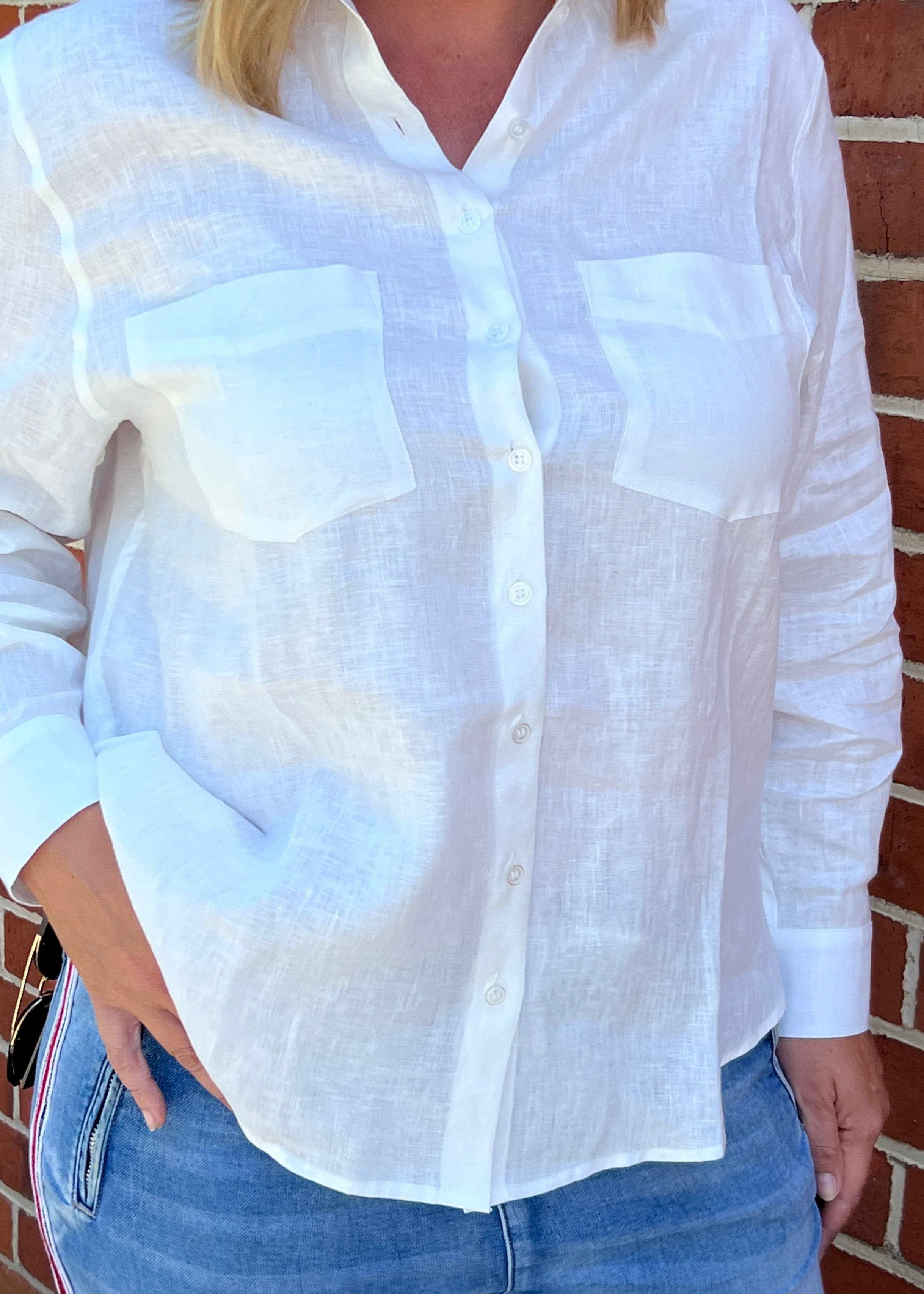 Boyfriend Linen Shirt ~ White