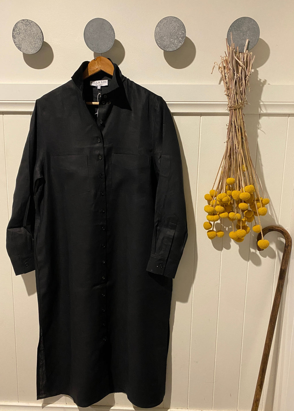 Boyfriend Linen Dress ~ Black