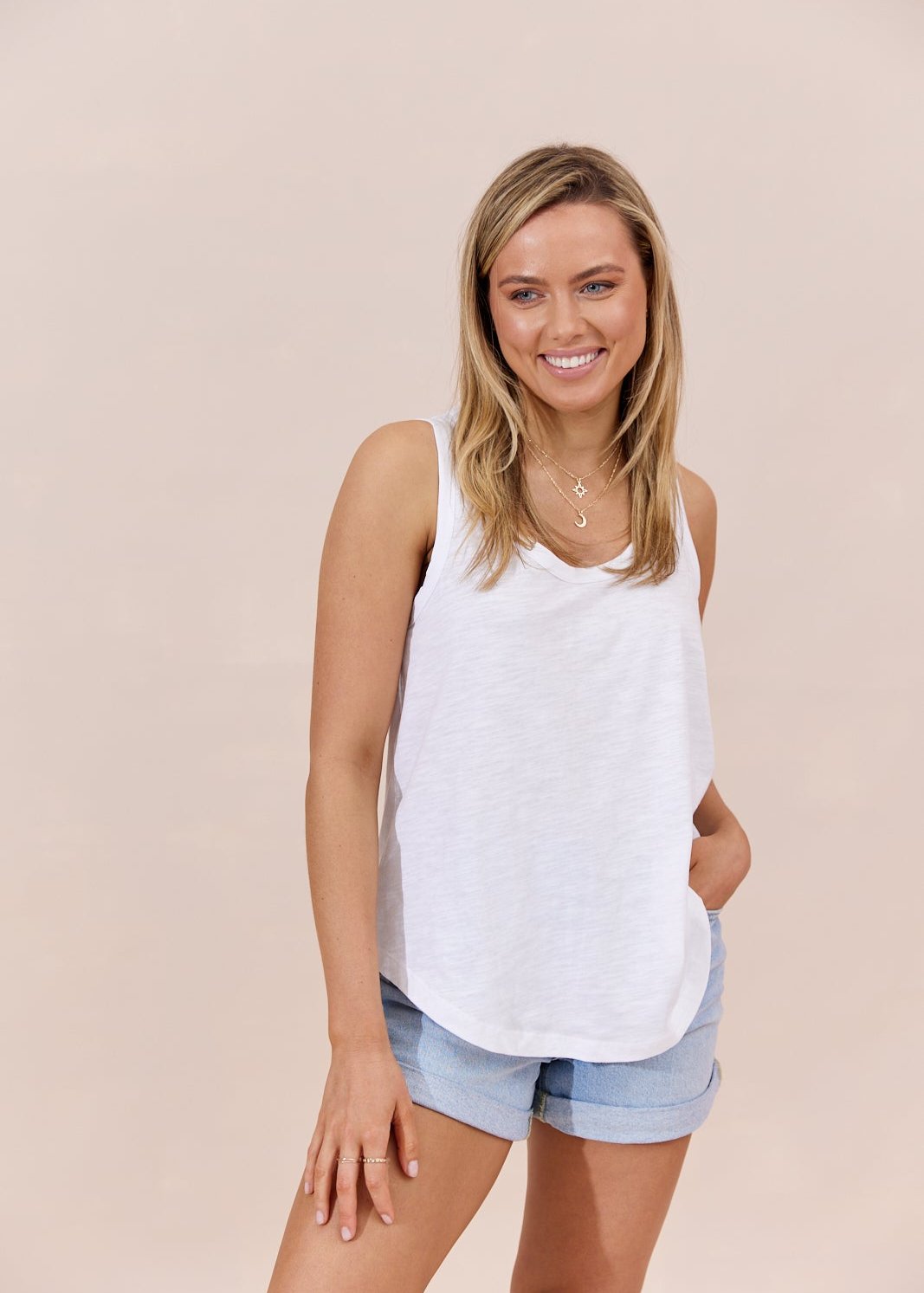 Ava Singlet ~ White