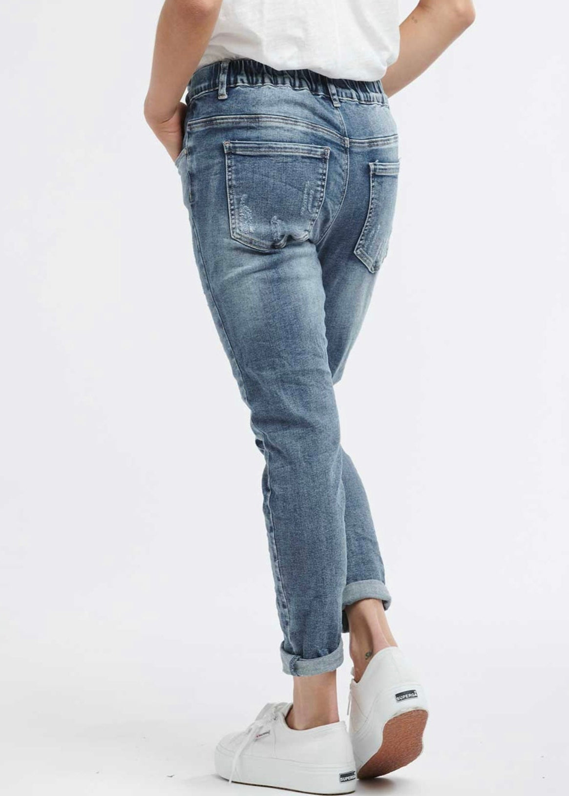 Emma Stretch Jean ~ Denim Distressed