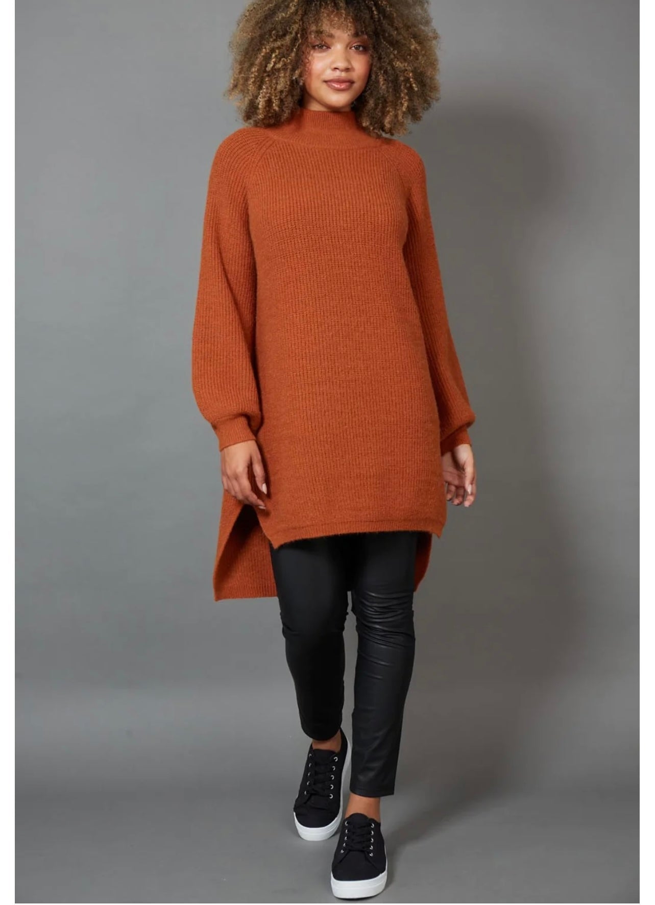 Kit Knit Top Dress ~ Cinnamon