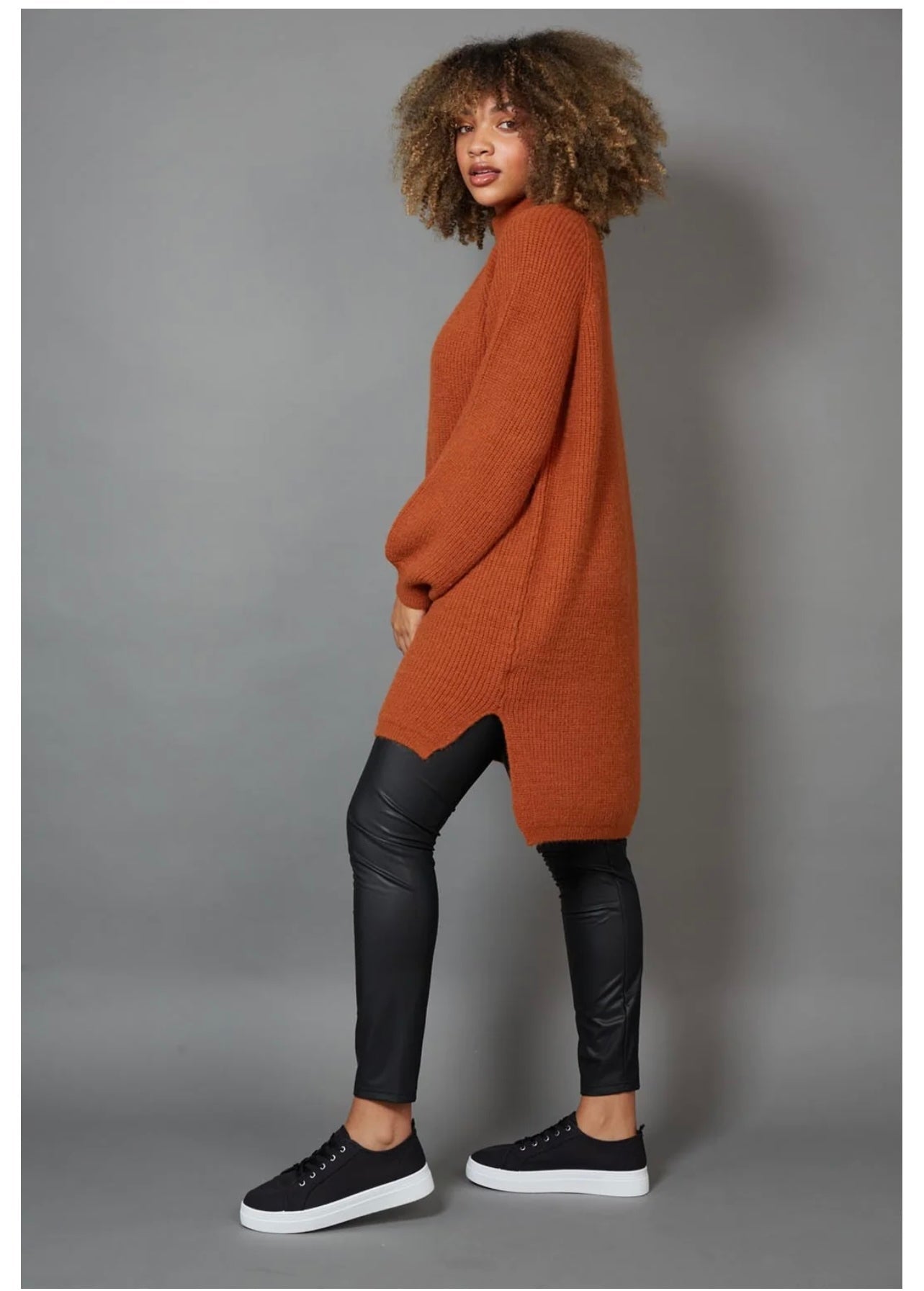 Kit Knit Top Dress ~ Cinnamon