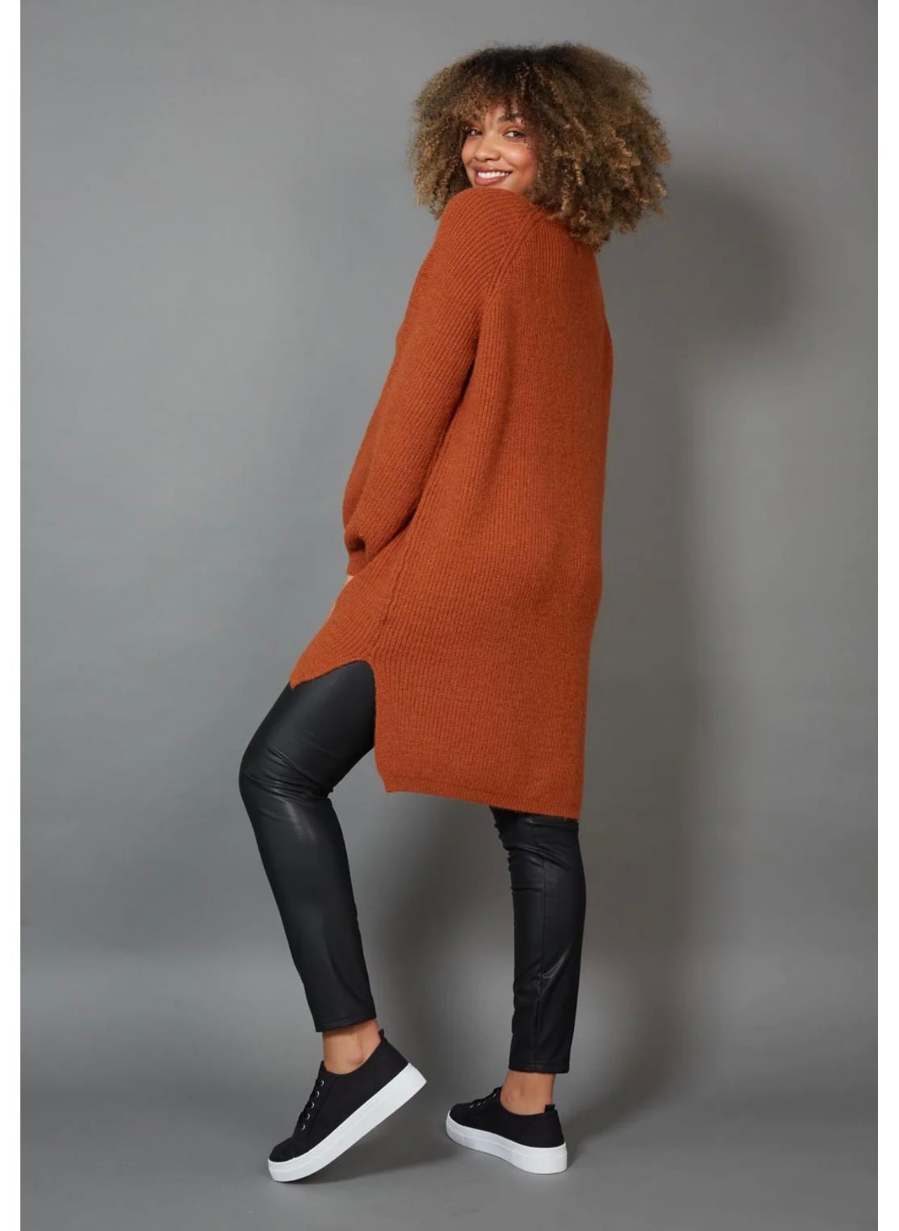 Kit Knit Top Dress ~ Cinnamon