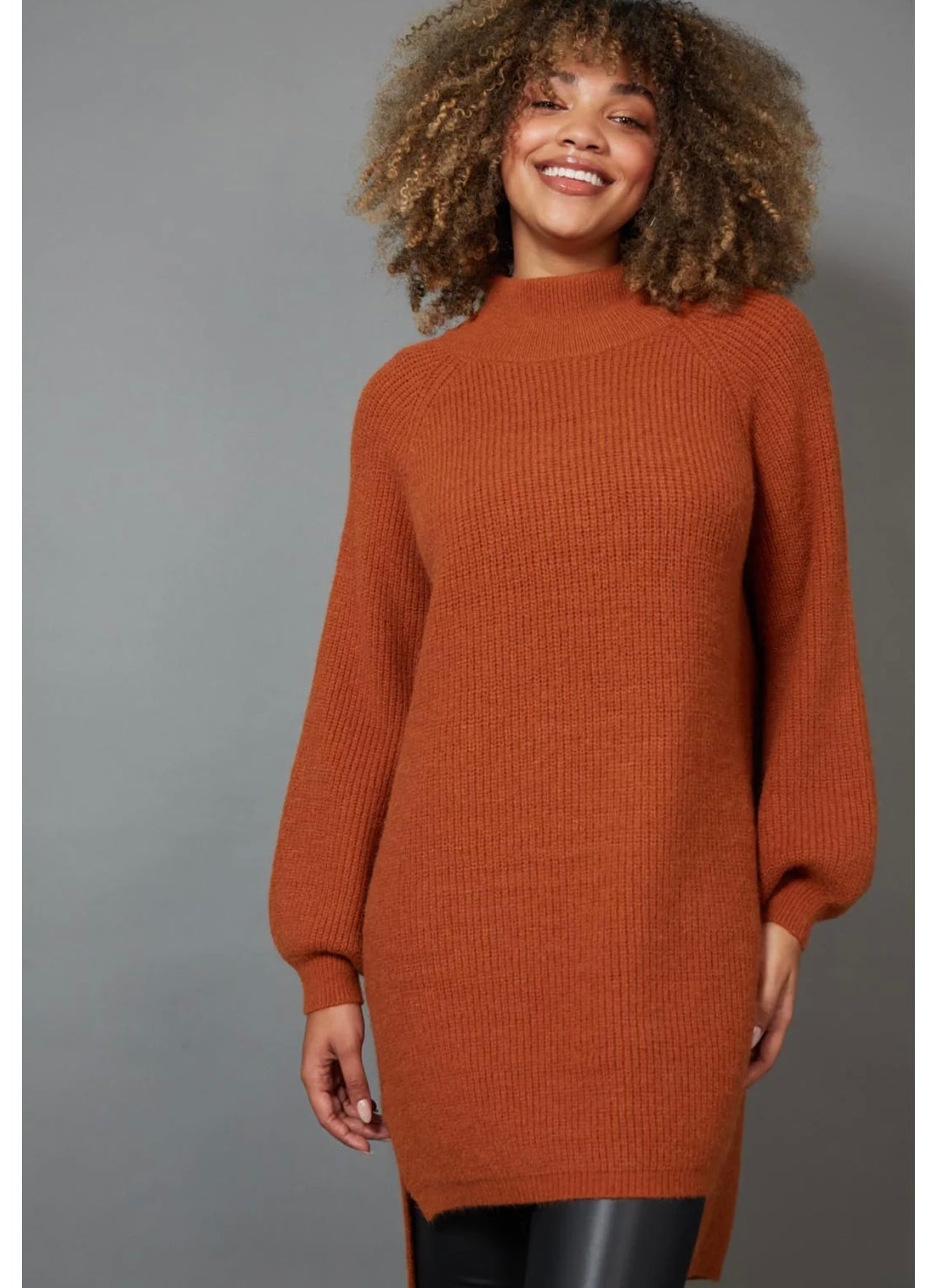 Kit Knit Top Dress ~ Cinnamon