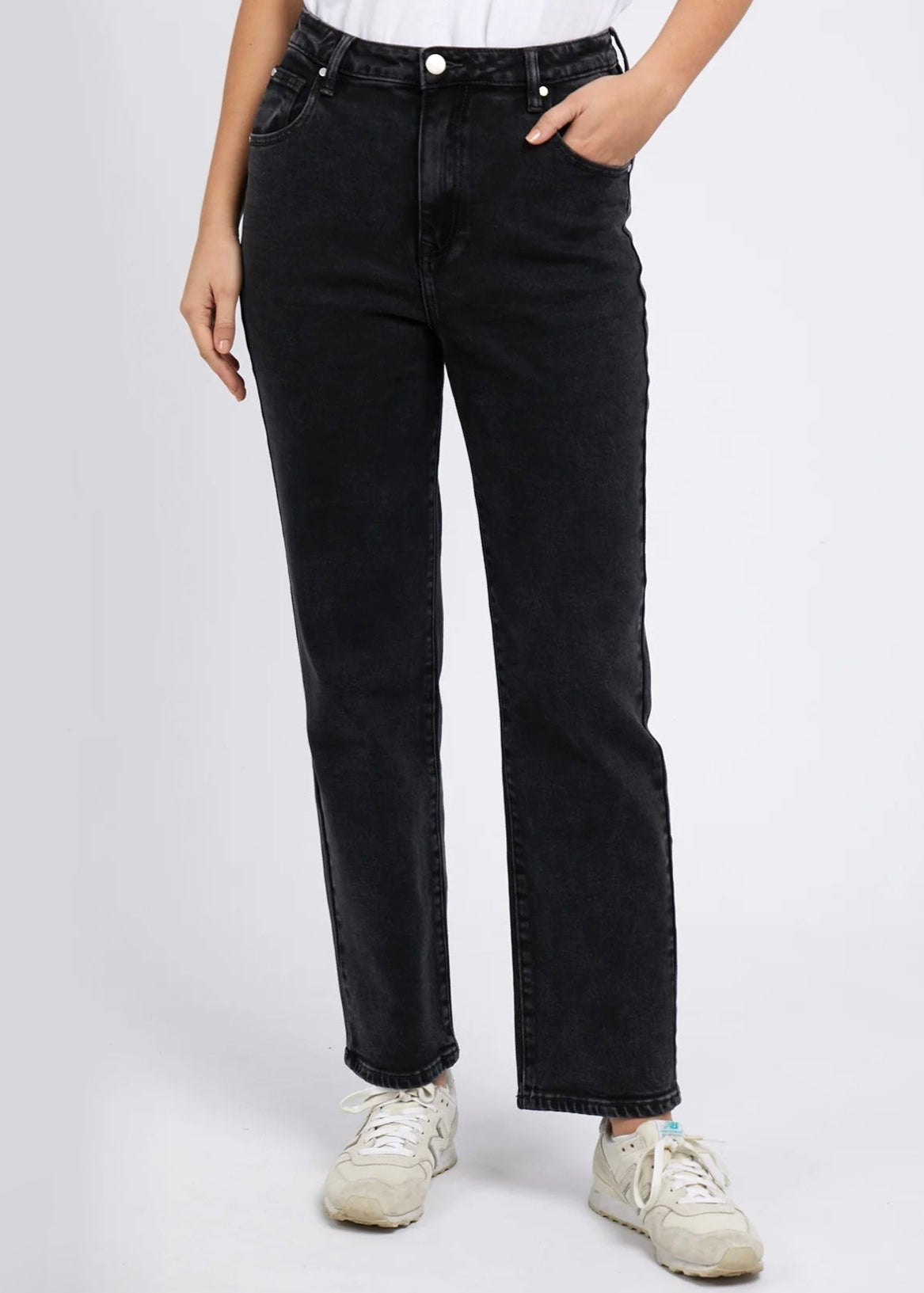 Enmore Wide Leg Jeans ~ Washed Black
