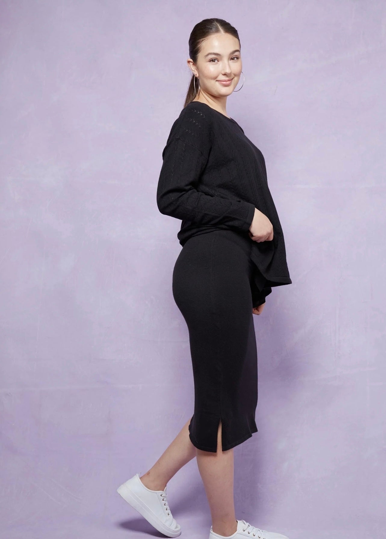 Thalia Knit Skirt ~ Onyx